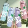 1PC Clean Bella Letter Text Print 750ml Color Plastic Sports Water Bottle Leakproof Flip Straw Lid Suitable for Sports Office Home Use