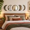 5 Pieces Set Moon Phase Mirror Scandinavian Style Acrylic Wall Decor  Living Room