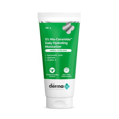 Die Derma Co. 5% Nia-Ceramid Tägliche Feuchtigkeitscreme | Für Normale bis Trockene Haut | 24-H Feuchtigkeit | 5% Niacinamid, 2% Ceramid | Hyaluron