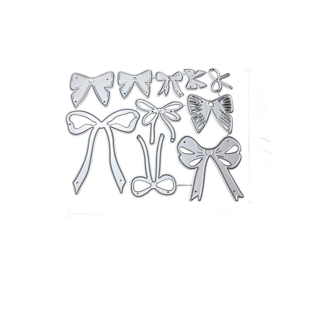Bow Embossing Die Set for DIY Decorations - Metal Dies with Multiple Hollowed Shapes