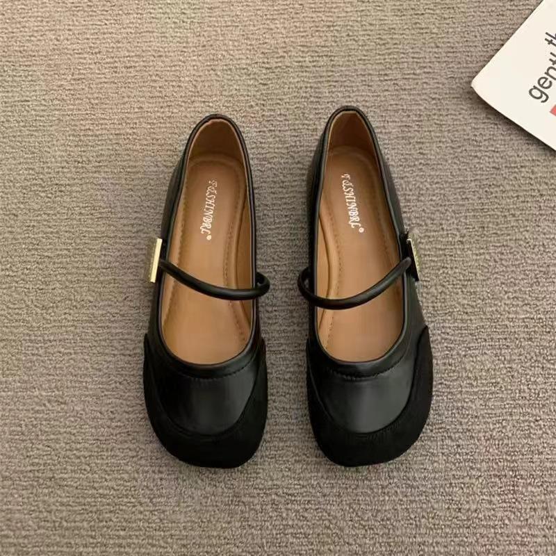 Soft Retro Round Toe Shallow Mouth Single Shoe for Women's Spring Summer New Style Simple Comfortable Flat Shoes
