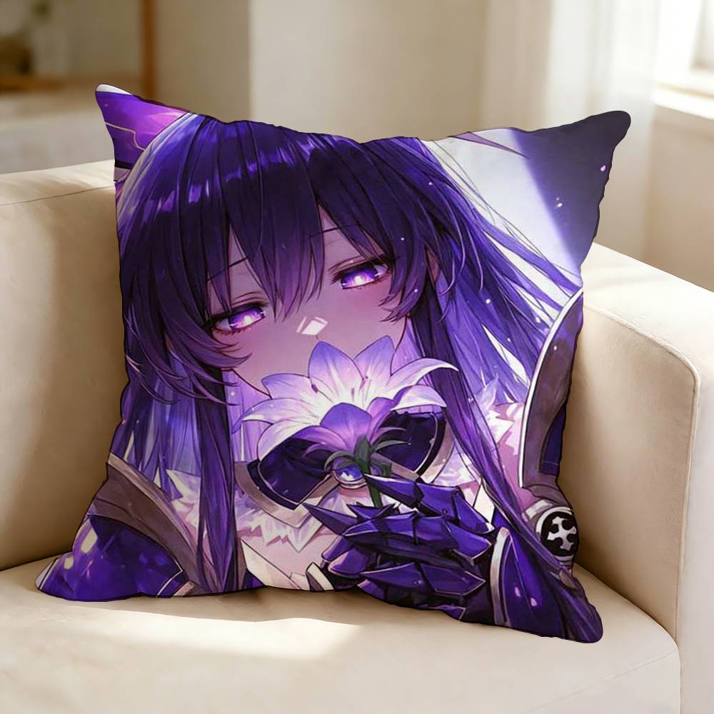 DDate A Live Cool YYatogami Tohka Square DoubleSided printed Pillow Case Bedroom Bedside Pillow Sofa Cushion Cover