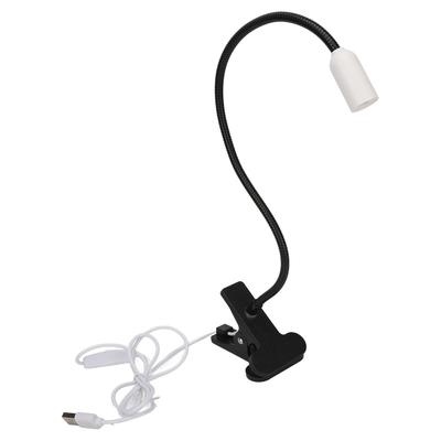 Lampă de Birou LED UV cu Chip Mare de 6W cu Gât Flexibil și Clemă Rotativă la 360 de Grade, cu Clip On Hands-Free