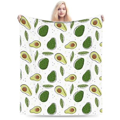 Süße Avocado-Fruchtdecken Korallenfleece Plüsch Ganzjahres-Tragbare Ultra-Weiche Überwurfdecken für Zuhause Auto Steppdecke