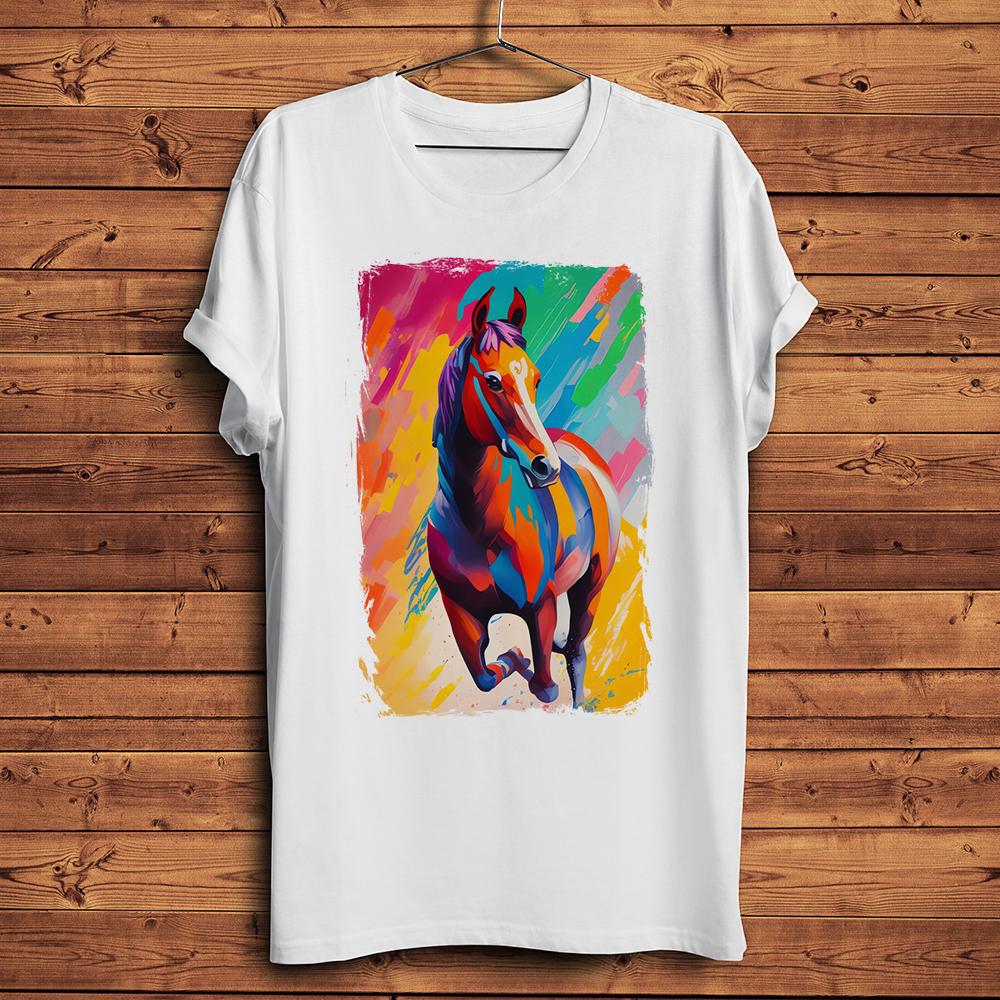 colorful horse elephant eagle toucan Funny natural TShirt Men Homme Daily Short Sleeve casual T