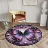 Luxurious Dreamy Butterfly Pattern Round Shape Floor Mats Kitchen Hallway Runner Rug Bedroom Living Room Soft Carpet Non-slip Area Rug