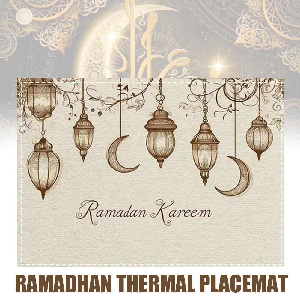4pcs Ramadan Placemats Eid Mubarak Ramadan Kareem Moon Kitchen Dining For Party Table Decoratio X7F6