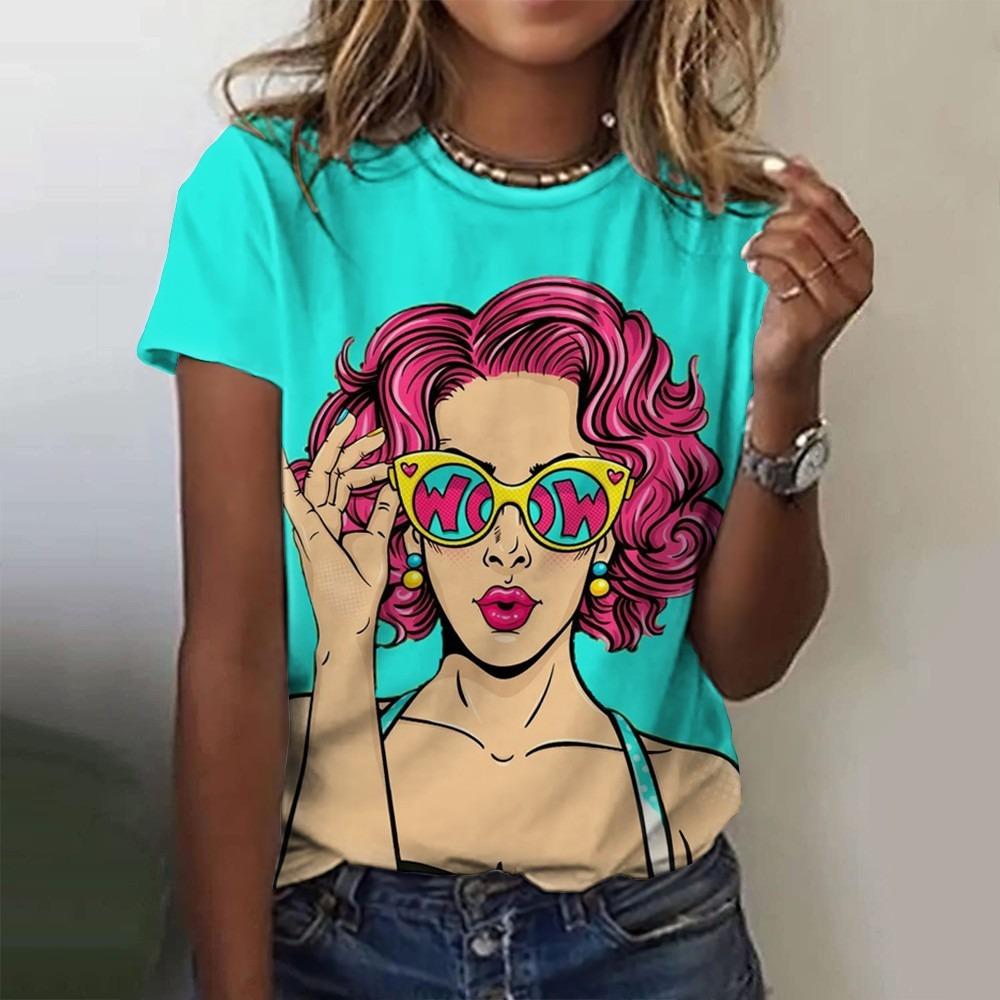 

Cartoon Characters 3D Print T-Shirts Women Casual O-Neck Short Sleeve T Shirt Y2k Harajuku Streetwear Tees Tops Female Clothing XL