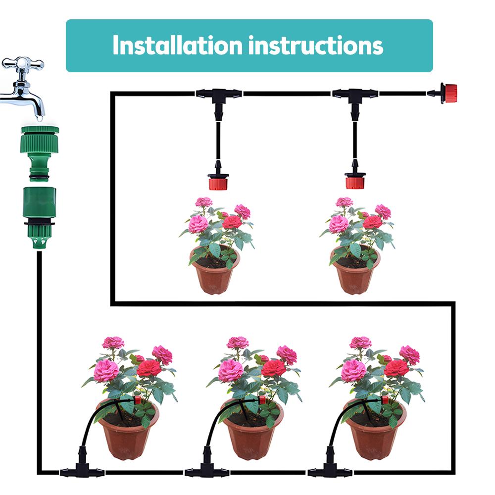 Drip Irrigation System Kit - 49FT Automatic Irrigation System Patio Misting Plant Watering System