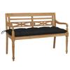 Day and Night - Day and Night Batavia Solid Teak Bench with Black Cushion 120 Cm