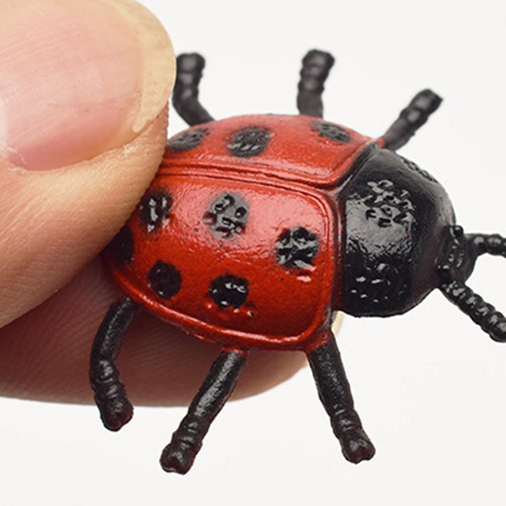 20Pcs Simulation Ladybugs Mini Plastic Eco-Friendly PVC Durable Bright Mini Garden Micro Landscape Party Decoration