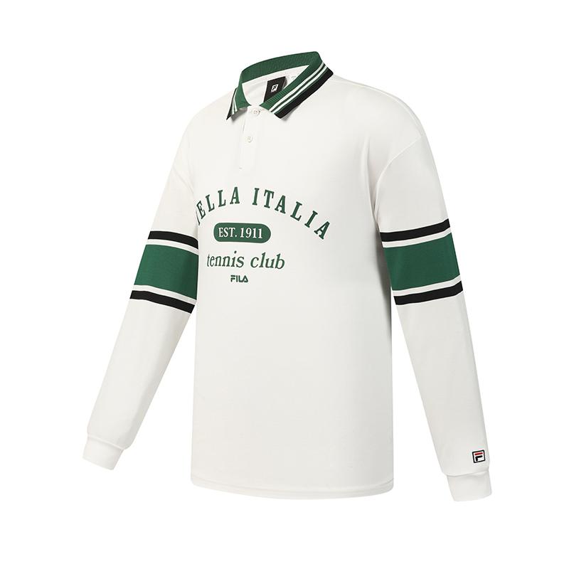 Fila Tennis Simple Classic Retro Sports Casual Comfortable Long Sleeve Polo Shirt Men tops A11M623208FWT L