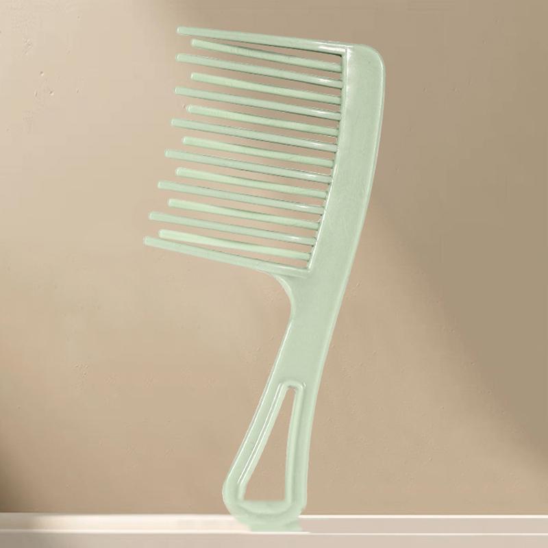 

Double Row Curved Big Tooth Comb Wide Tooth Ladies Special Perm Curly Plastic Large Fluffy Long And Curly Hair Styling Comb зелений