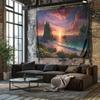 Dreamy Beach Atmosphere Capturing the Beauty of Island Sunsets  Artistic Wall Hanging Tapestry