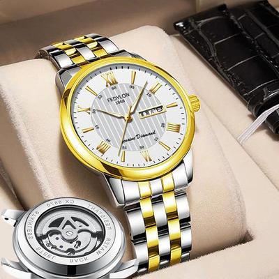 Watch Men's True Tourbillon Fully Automatic Non-Mechanical Watch Double Calendar Waterproof Brand Trendy Men's Watch