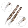2Pcs Leopard Lash Tweezers Stainless Steel Superhard Tweezer 3D Volume Accurate Anti-Static Eyelash Extension Clip Beauty Tools