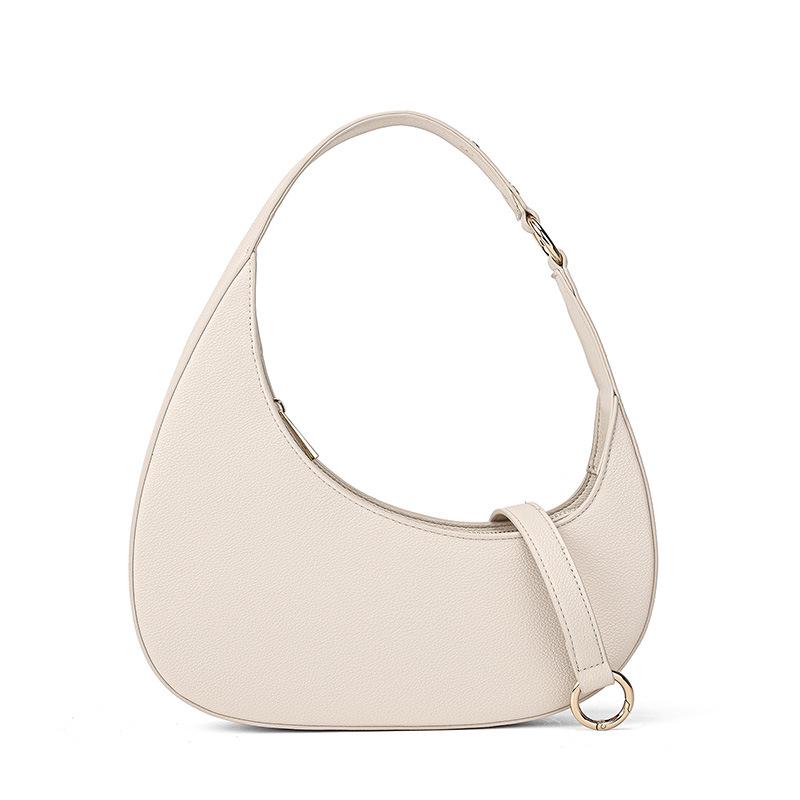 Elegant Solid Color Crescent Shoulder Bag: Chic High-End Handbag for Versatile Daily Use