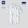 HLA Men's 'Mountains Are Not High' Series Striped Short-Sleeve Casual Shirt