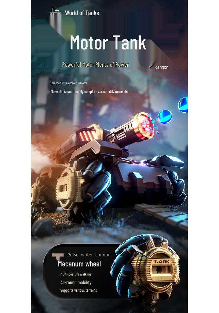 Gesture-Controlled Remote Tank with Water Bomb Launcher & Drift Spray