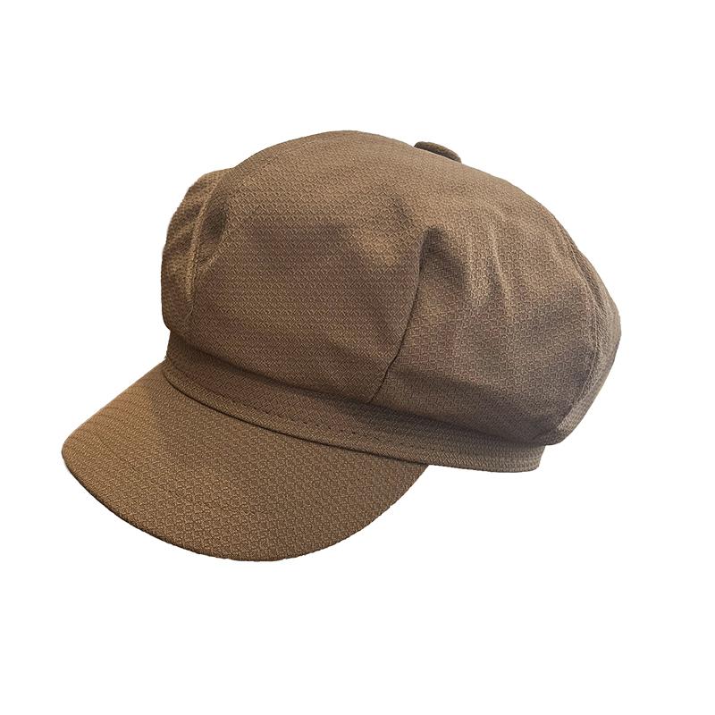 Early autumn versatile face newsboy hat British retro temperament painter hat simple solid color literary octagonal beret
