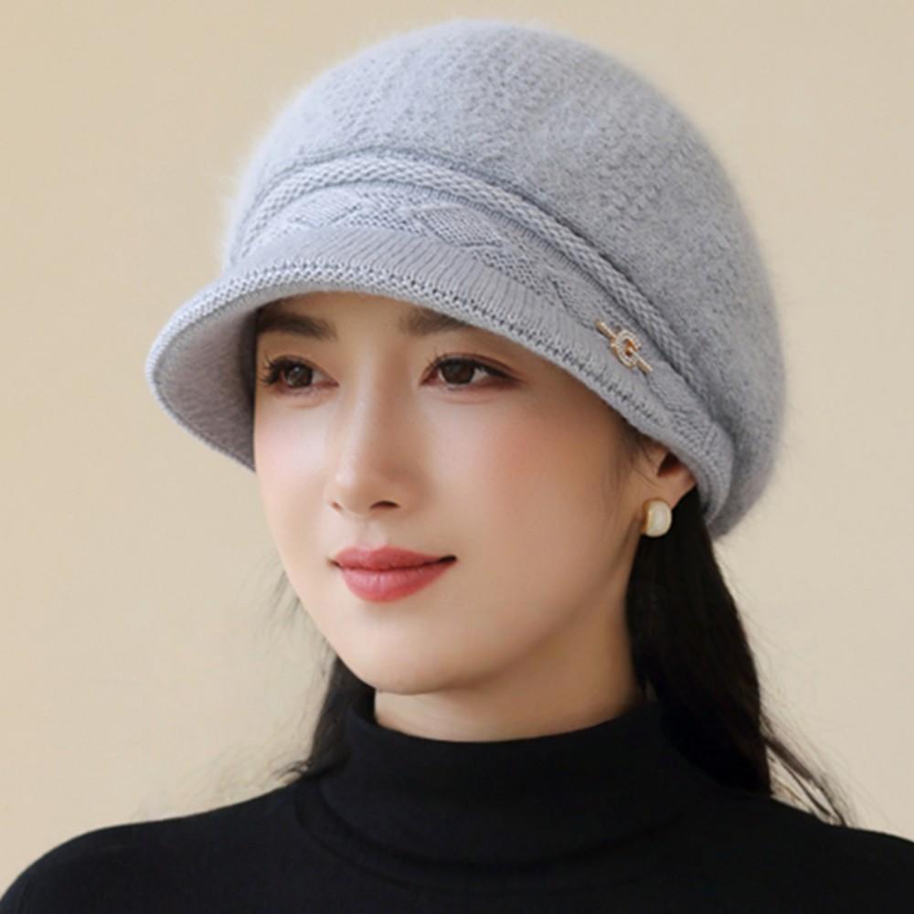 Ny Dame Mote Vinter Varm Lue Plysjfôr Dandy Hatter For Damer Casual Kaninpelsblanding Streetwear Strikkelue