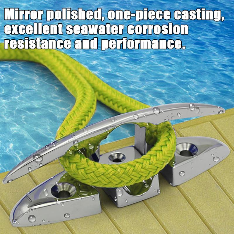 4.5/5/6/8 Inch Boat Folding Cleat Marine Hardware 316 Stainless Steel Mirror Polished Flip-up Mooring Boat Cleats