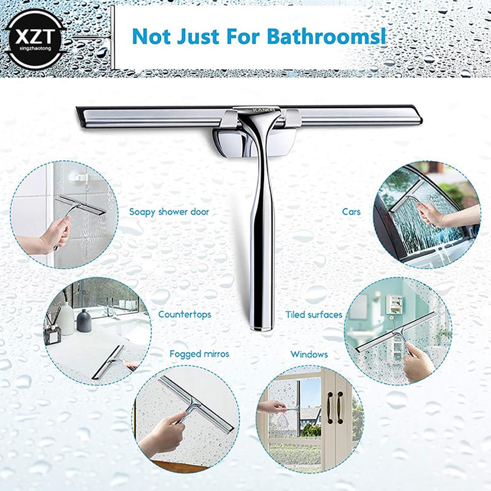 Glass Clean Scraper Washing Wiper Shower Squeegee Hanger Floor Window Cleaning Household Water Wall Hanging Mirror with Handle