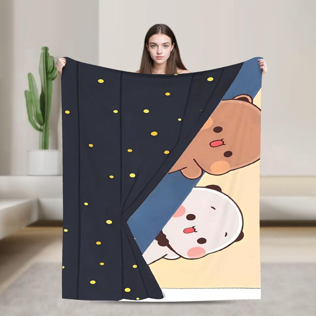 Bubu Dudu Flannel Blanket Winter  Warm Soft Throw Blanket for Kids Adult Couch Chair Funny Bedspread Sofa Bed Cover