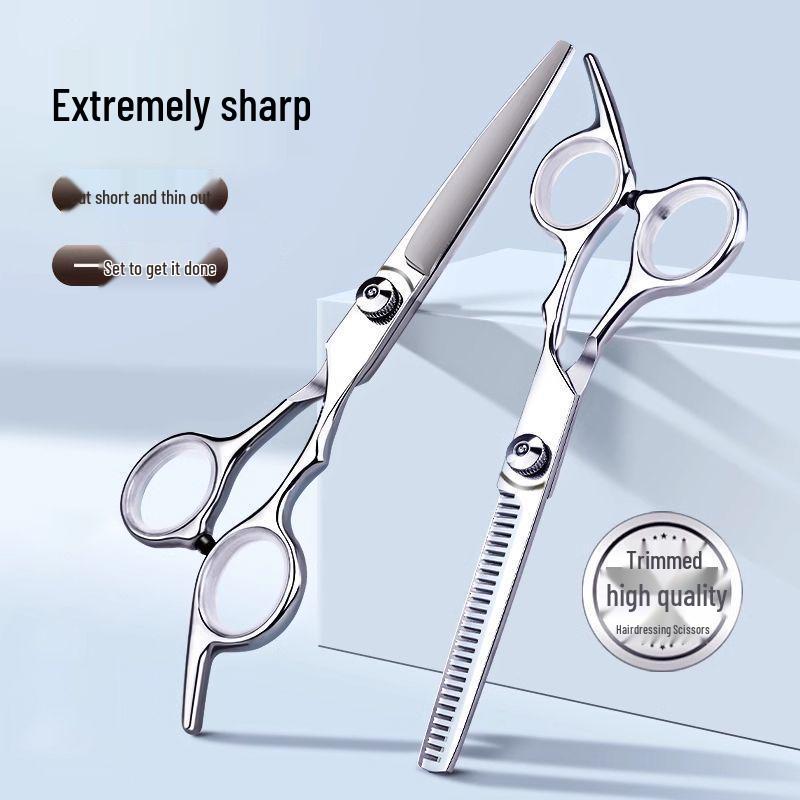 Conjunto de Tesouras de Cabeleireiro Profissional - Tesouras de Desbaste, Texturização e Auto-Corte para Casa