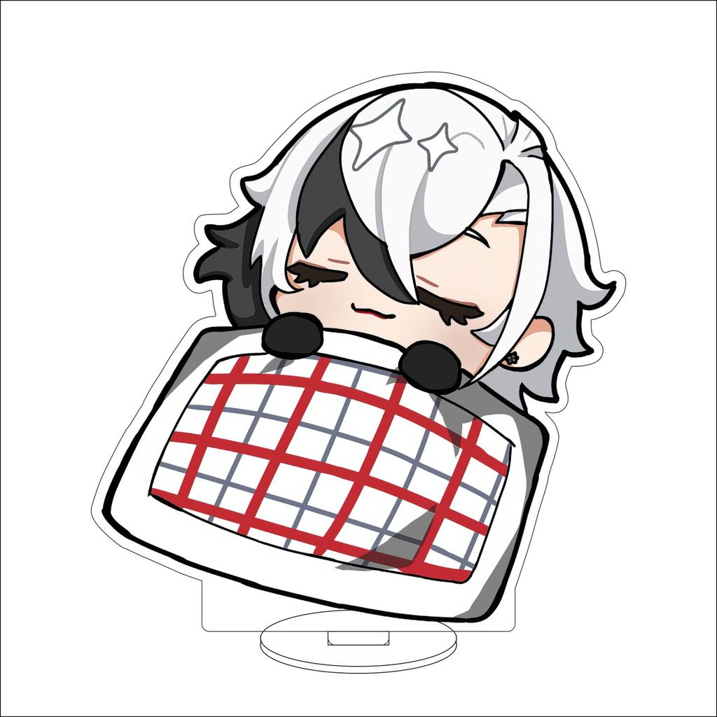 10CM Anime Genshin Impact Figure Stand Model Arlecchino Cute Desk Decor Standing Sign Gifts