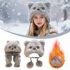 Cute Cat Winter Hat Ear Protection Windproof Hat Thicken Cycling Cap  Women Girls
