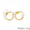 Starting from One Piece, Knot Circle Earrings for Women Zhang Zifeng Niche 18k Gold Stainless Steel Earrings for Women Niche