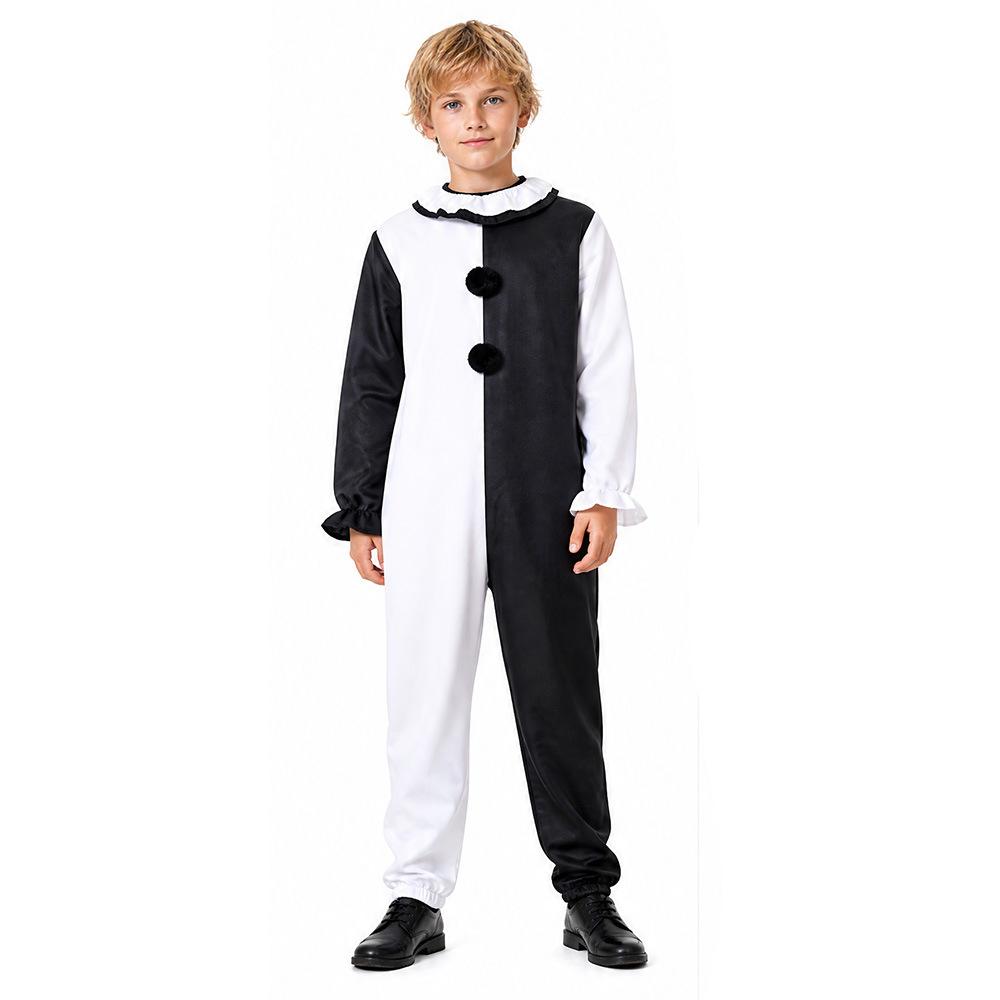 Halloween Costume Pennywise Black White Clown Cosplay Party Outfit Adult Scary Joker Suit