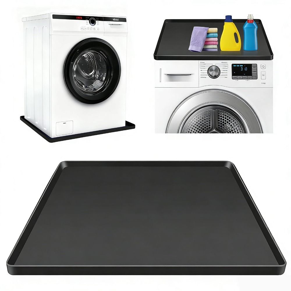 Leak-Proof Washing Machine Drain Pan Raised Edge Washer Dryer Mat Water Dispenser Mat  Utility Room