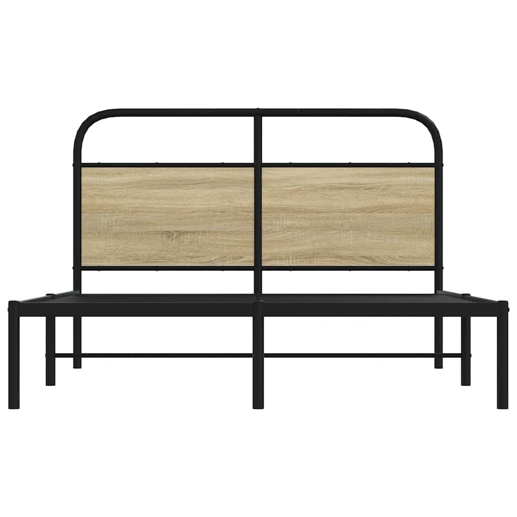 Bed Frame without Mattress 120 x 190 cm Sonoma Oak Wood Based Material