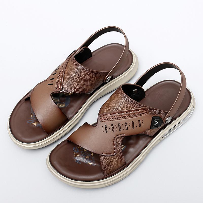 

Новые летние пляжные сандалии, мужские удобные мягкие мужские повседневные сандалии без шнуровки из натуральной кожи, модные мужские деловые шлепанцы, обувь 38