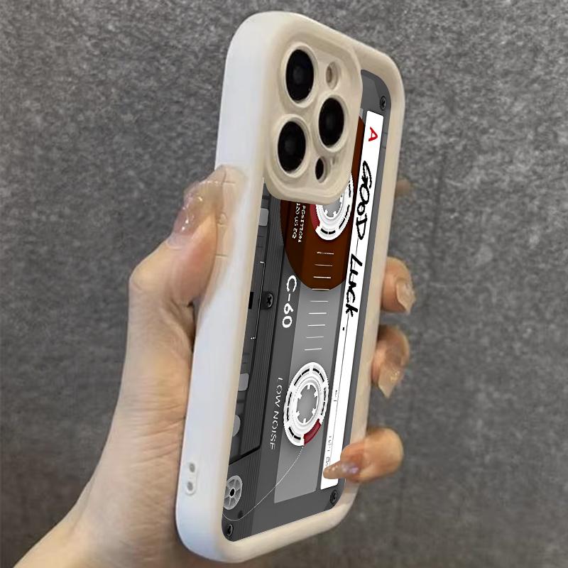 Tape Print Handyhülle für iPhone Air 16e 17 16 15 14 Pro Max 13 12 Pro 15 16 14 Plus Stoßfestes Silikon Weiche TPU-Hülle