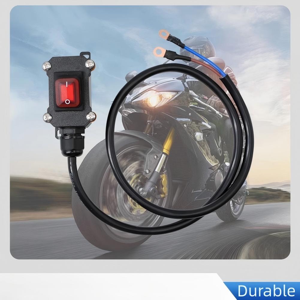 1pc 30/50/100cm Motorcycle Power Switch Battery Disconnect Switch12V/24V Waterproof Power Cut Off Heavy Duty Kill Switch