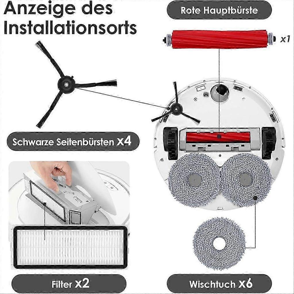 For Roborock Qrevo S/Qrevo MaxV/Qrevo Pro Main Side Brushes Hepa Filters Mop Cloth Dust Bags Replace