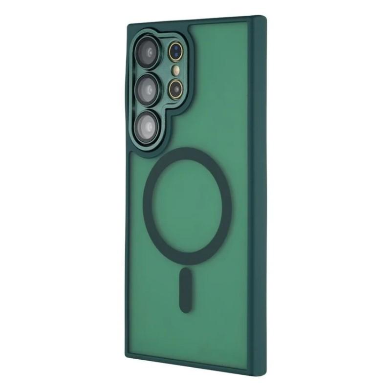 For Samsung Galaxy S23 Ultra Case Compatible with MagSafe WANLONFENG QB Series PC TPU Phone Cover with Screen Film