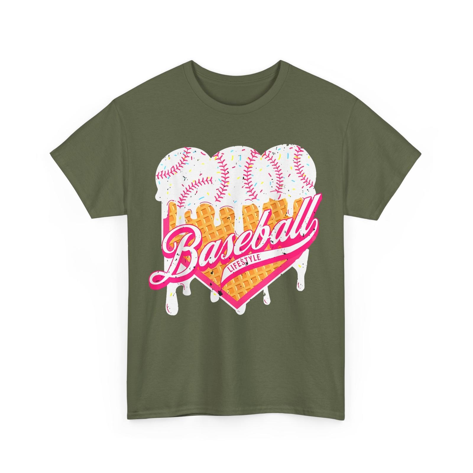 Baseball T-Shirt, Baseball Home Plate Drip Baseball Player T-Shirt XL