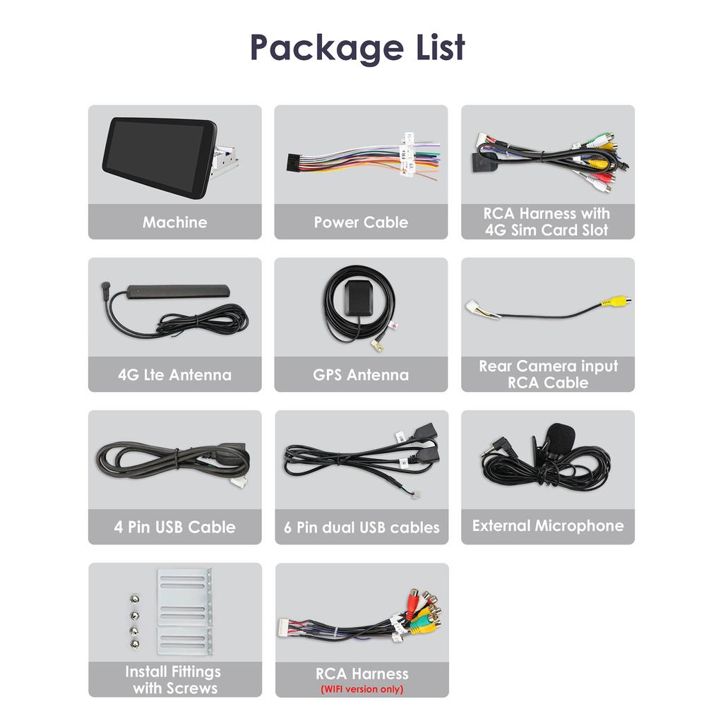 10.33inch Car Radio Ossuret 1Din Touch Screen 360° Rotatable Android 13 GPS