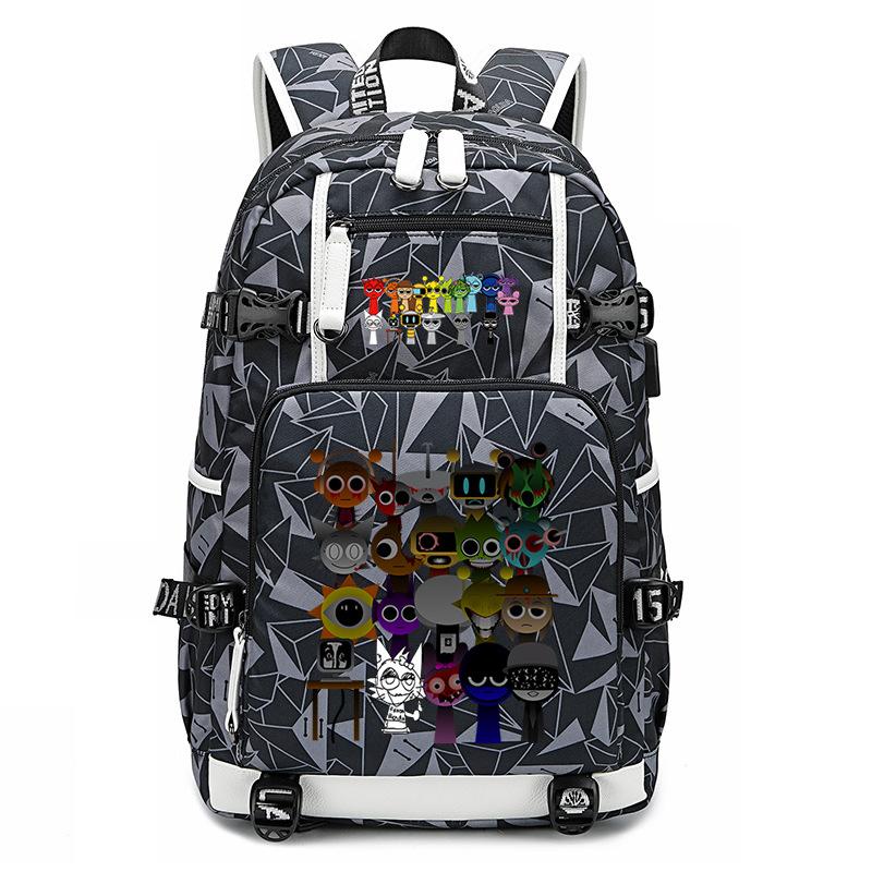 Student Schoolbag Creative Game Music Box Cartoon Weekly Printing Lace Lightweight Spine Backpack