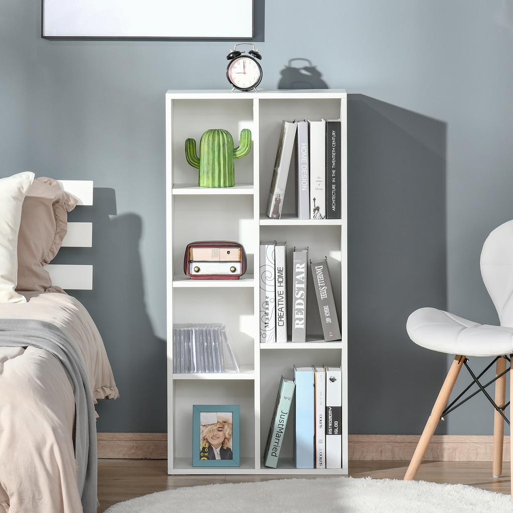 Seven-Cube Bookcase - White Wood Effect