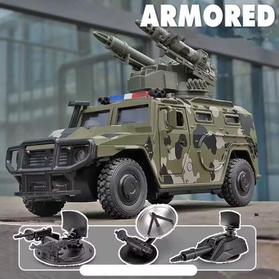 Nauja 1:24 lydinio „Tiger“ šarvuotos transporto priemonės sunkvežimio modelis Lietas metalinis visureigio modelis Karinis sprogimui atsparus automobilio modelis Vaikiškas žaislas berniukui Dovana