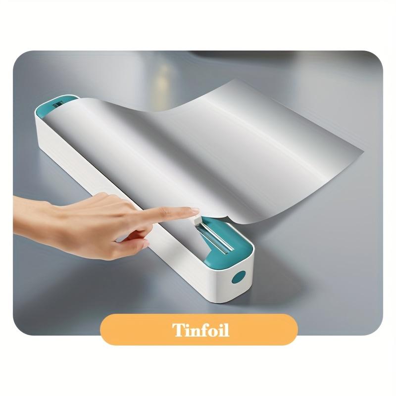 1pc Heavy-Duty Dual-Function Plastic Wrap Cutter & Kitchen Sealer - Built-in Cutter Edge, Compatible with Plastic Wrap, Aluminum Foil, Parchment