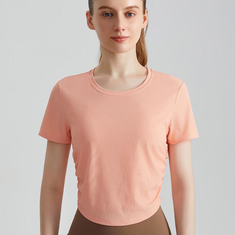 Junbie Women s Ribbed Short Sleeve Pilates Crop Top M