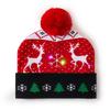 Colorful Dazzling LED Christmas Hat Holiday Pompom Ball Knitted Winter Beanie for Adults and Children Festive Party Hat