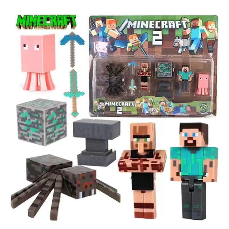 Minecraft Creeper Building Block Cake Decorations For Birthday Parties Premium Quality Plastic Figurines