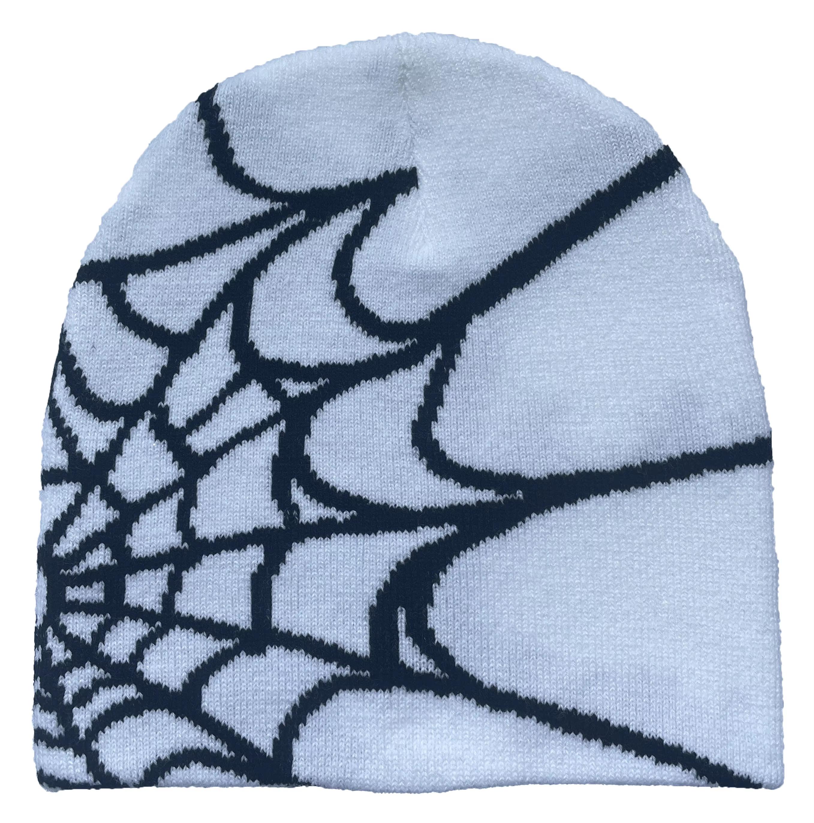 Bonnet Tricoté Style Gothique Motif Araignée, Bonnet d'Hiver Chaud pour Femme, Bonnet Décontracté pour Homme, Bonnet Tricoté d'Extérieur gray
